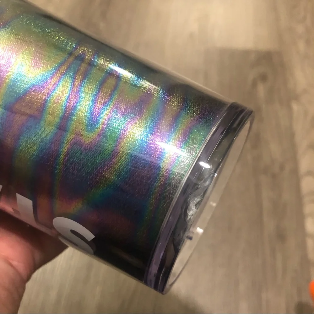Starbucks Iridescent Oil Slick Cold Cup New Multicolor Venti 24oz 2023 *flaw*
